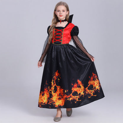 Red-and-Black Cosplay Dress with Accessory