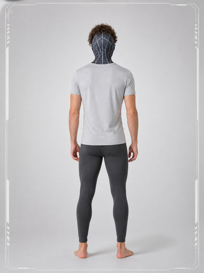 Black Cosplay Mask with Web Pattern back view