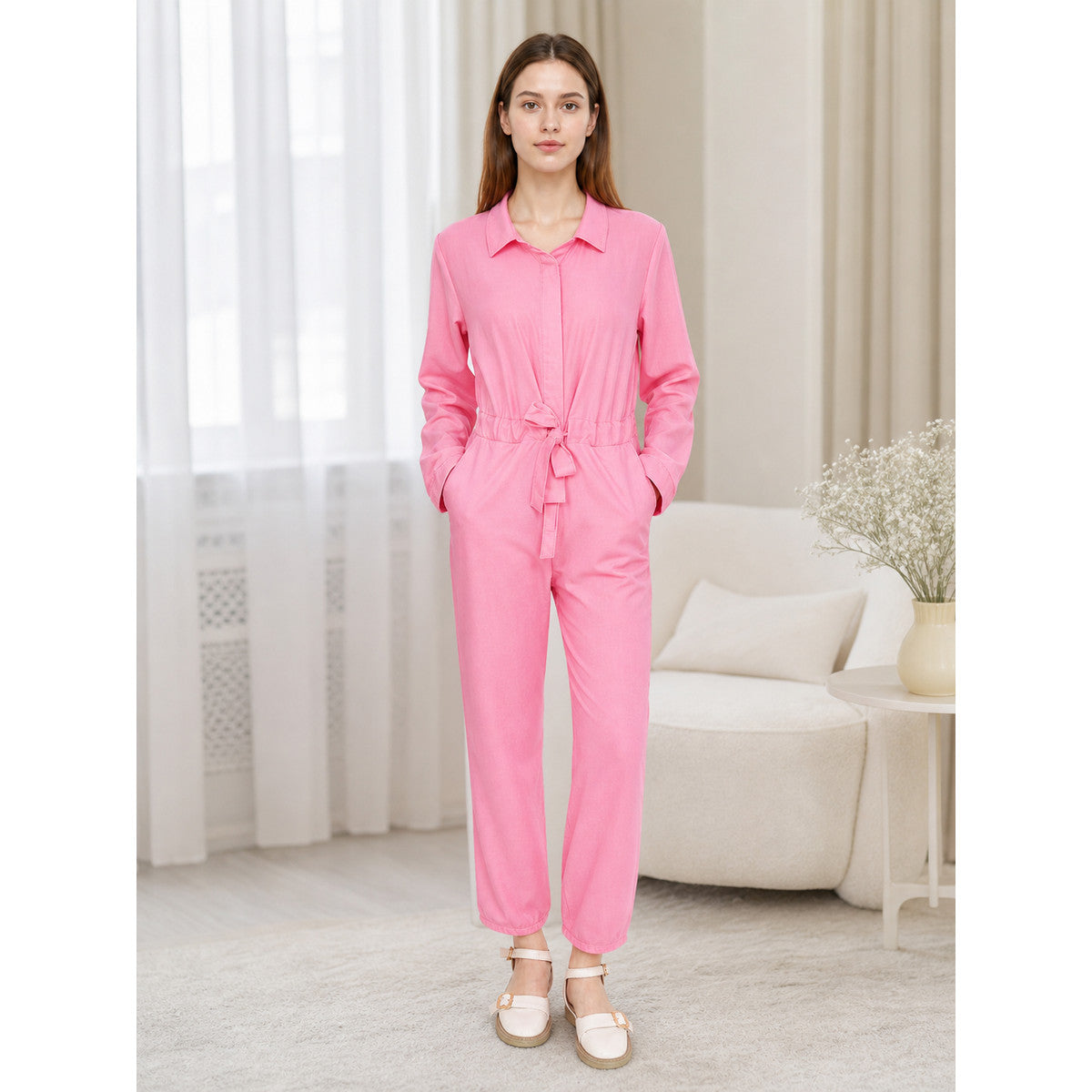 Pink Halloween Carnival Jumpsuit with Belt lifestyle