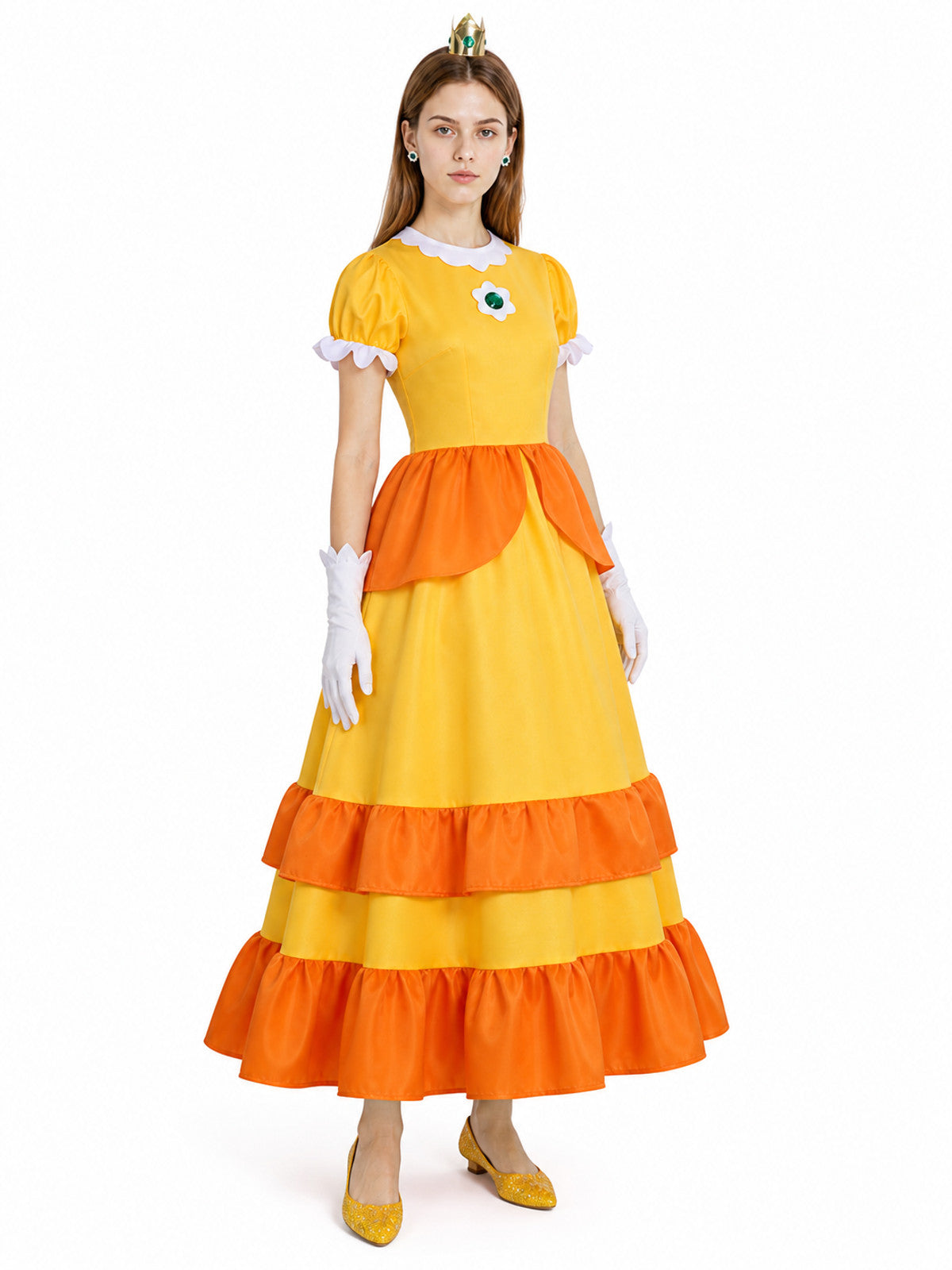 Cosplay Costume with Dress, Crown, and Gloves