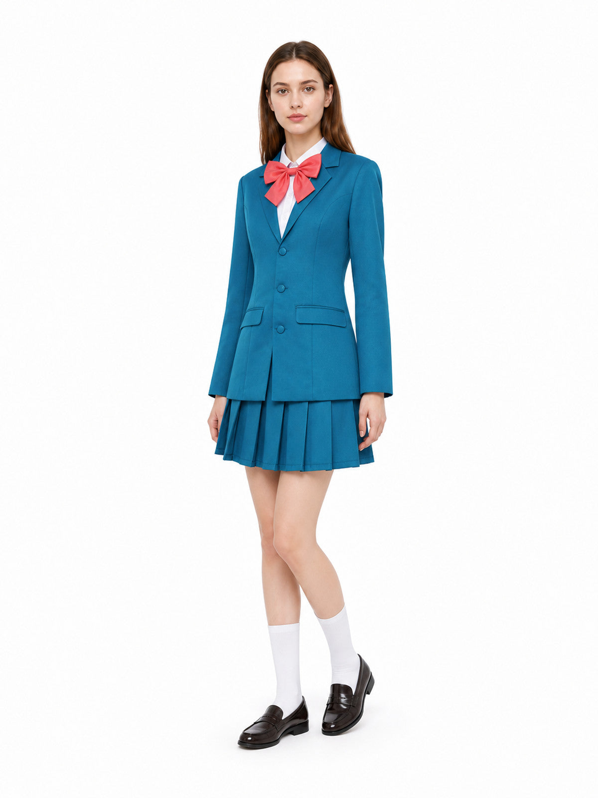 School Uniform Set with Pleated Skirt
