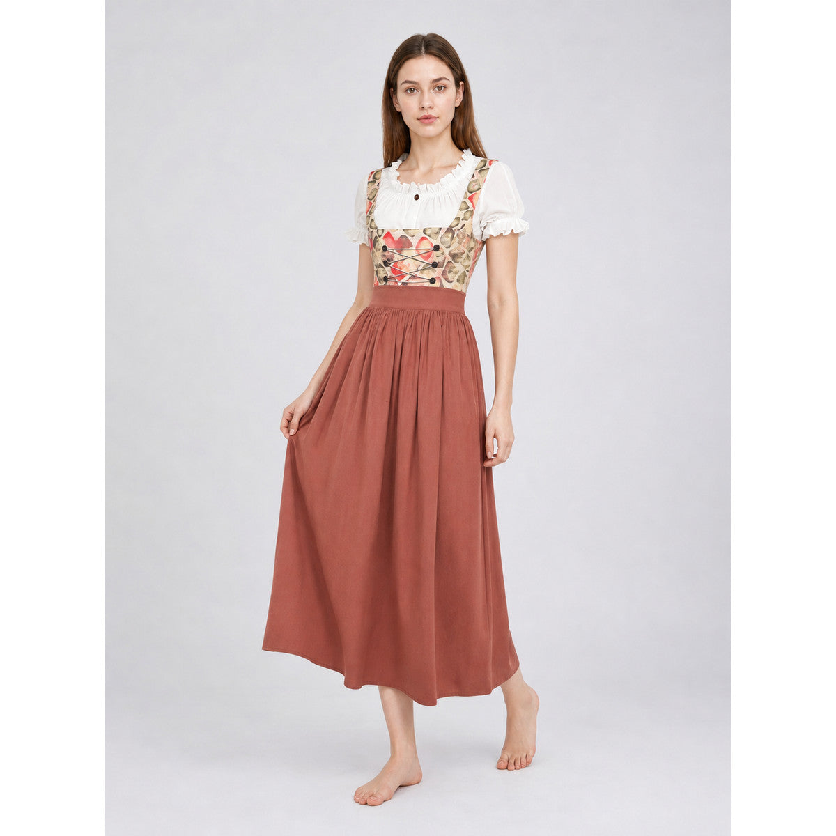 Cosplay Dress with Geometric Detailing and Lacing