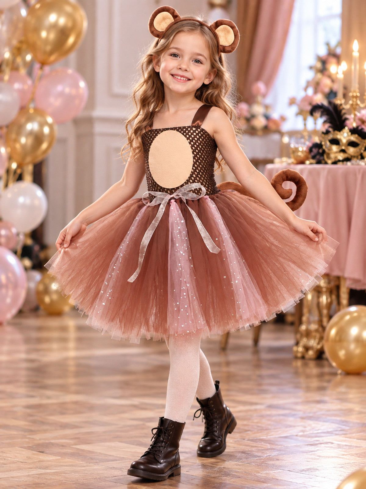 Kids' Monkey Carnival Costume with Tail and Headband