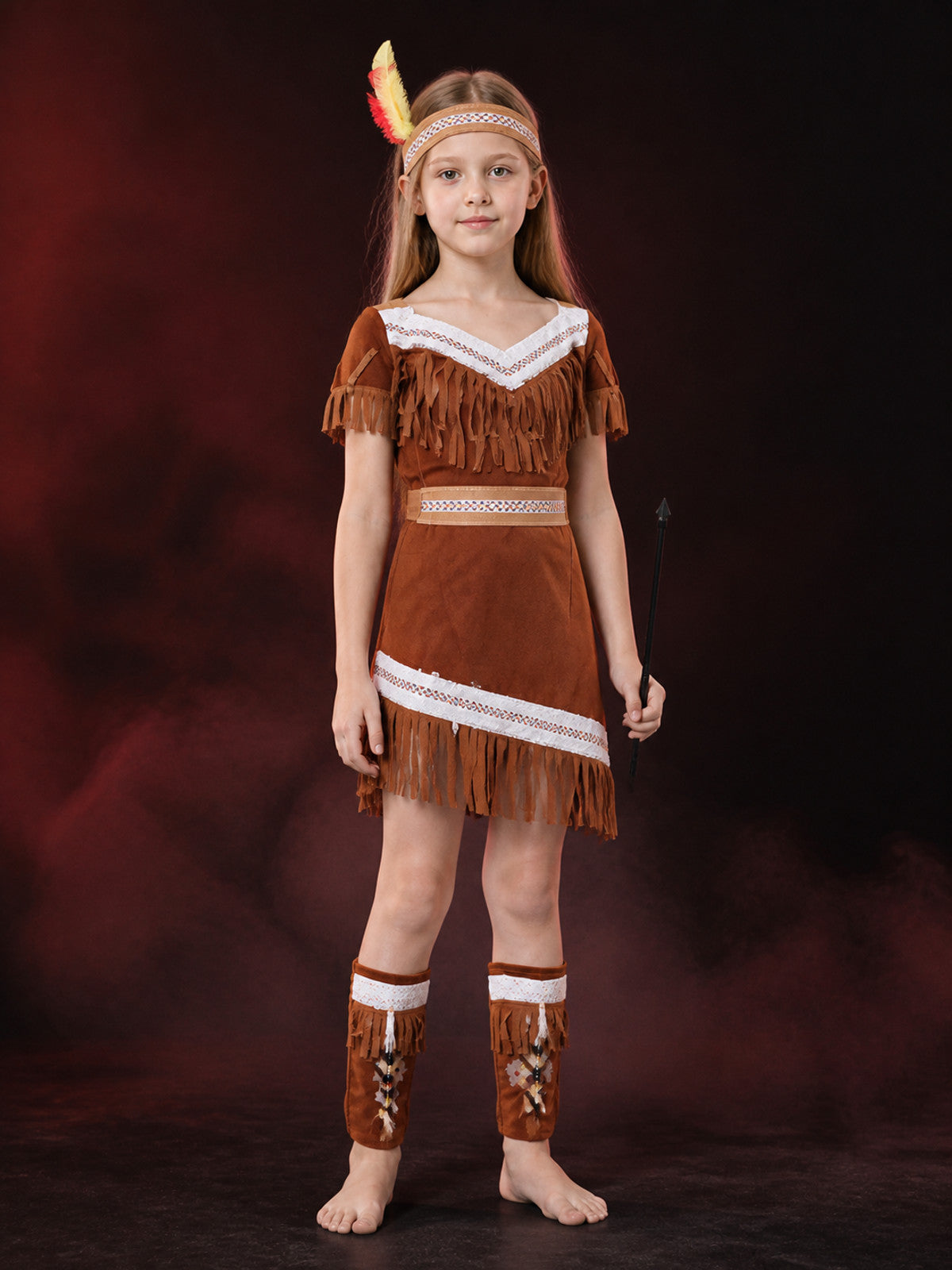 Native American Princess Costume G-0209 with Fringe for Costume Parties main product view