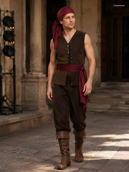 Medieval Fitted Vest for Stage Cosplay lifestyle view