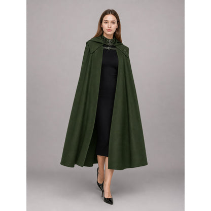 Green Gothic Carnival Cloak with Hood lifestyle