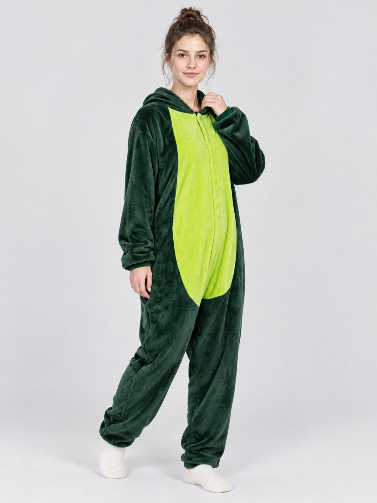 Insulated Hooded Pajama Jumpsuit, Dark Green