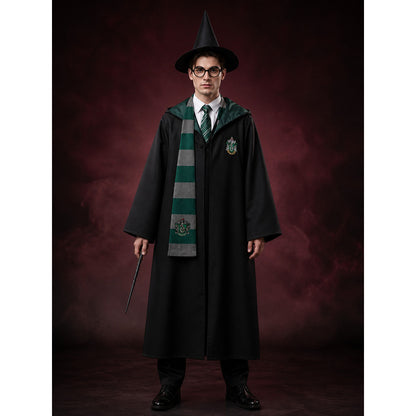 Kids Wizard Costume Set - Hooded Robe with House Crest, Scarf, Tie, Glasses main product view