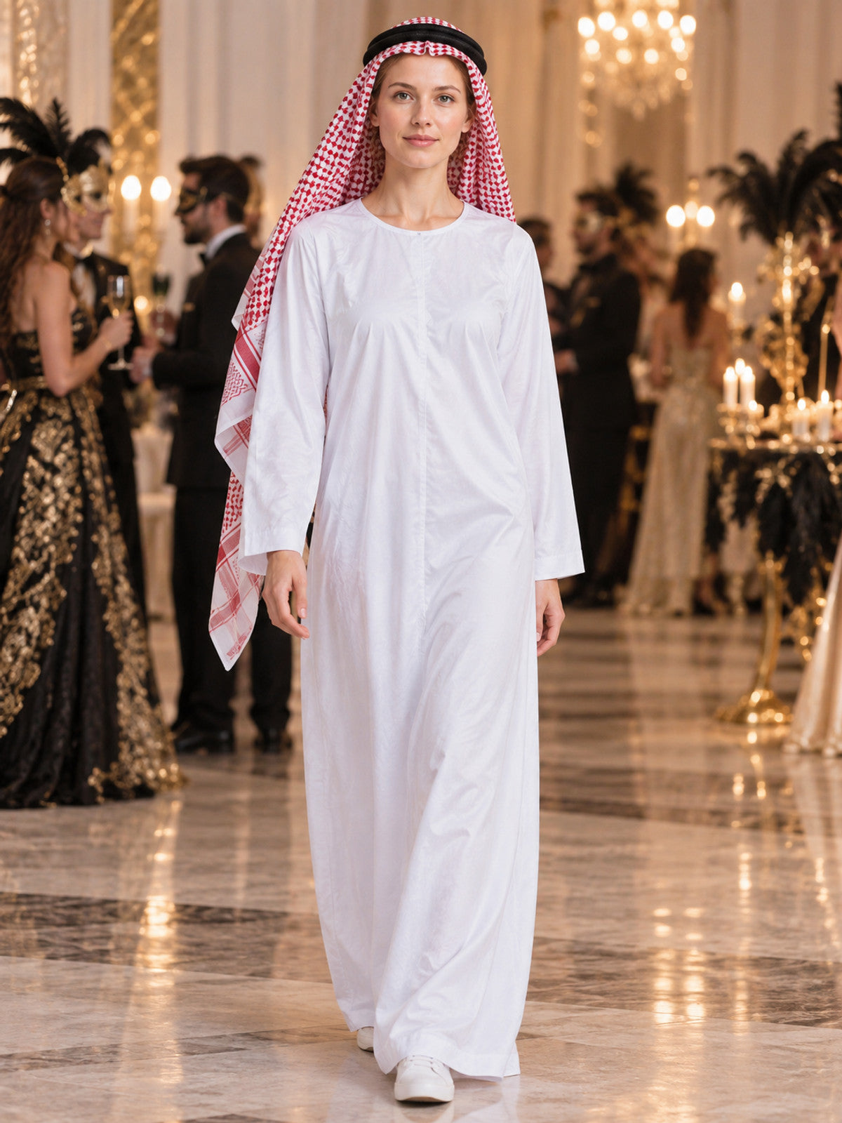 Long White Loose Straight-Cut Tunic lifestyle view
