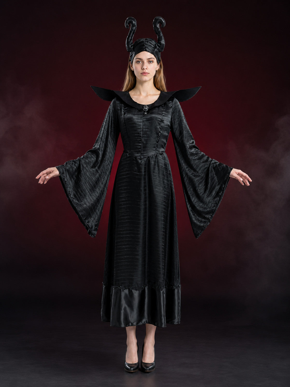 Witch Costume with Long Dress and Hat for Halloween main product view