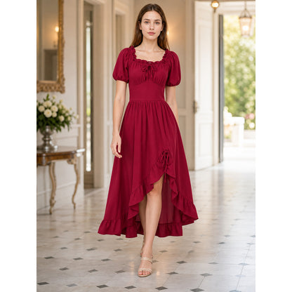 Vintage-Style Corset-Bodice Maxi Dress