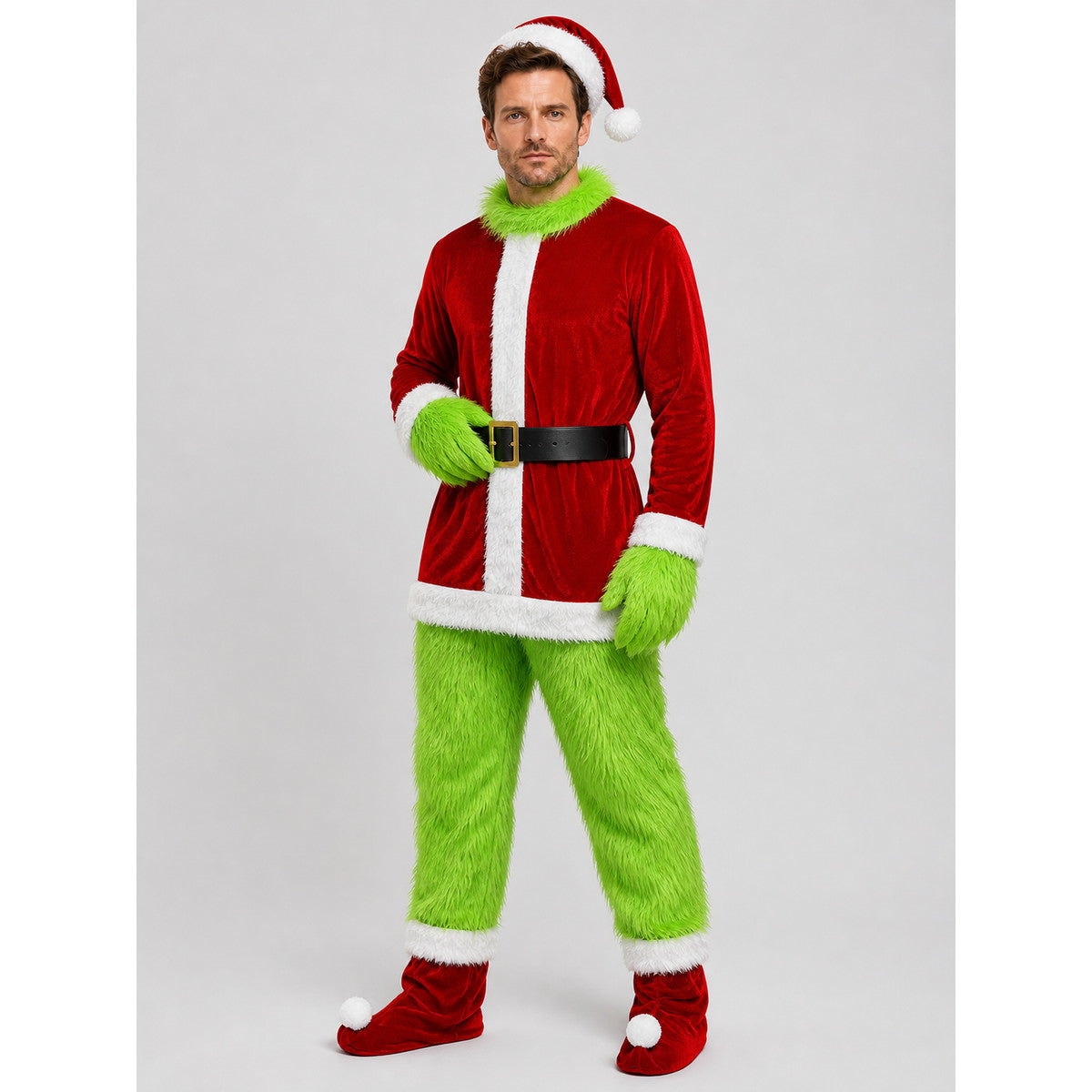Grinch Costume for New Year's, Green Furry Look Costumes detail