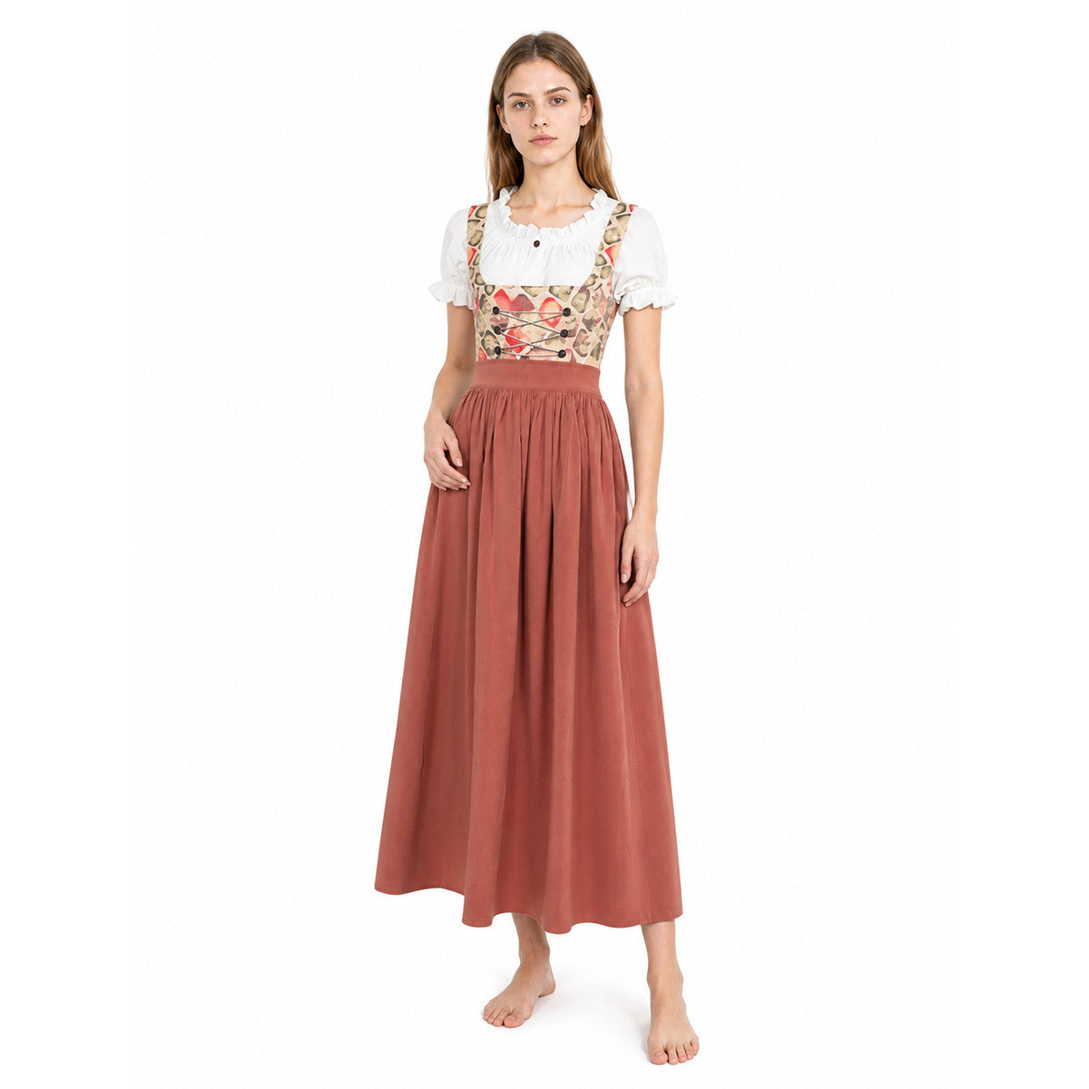 Square-Neck Dress with Puff Sleeves Costume Dresses detail