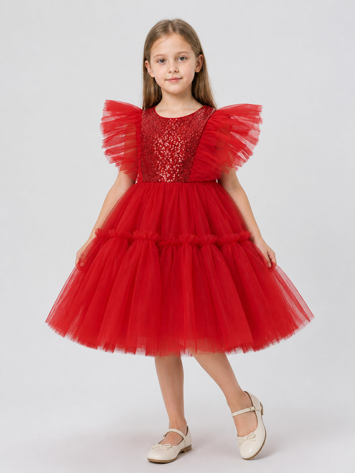 Holiday Dress with Sequins and Full Skirt Costume Dresses detail