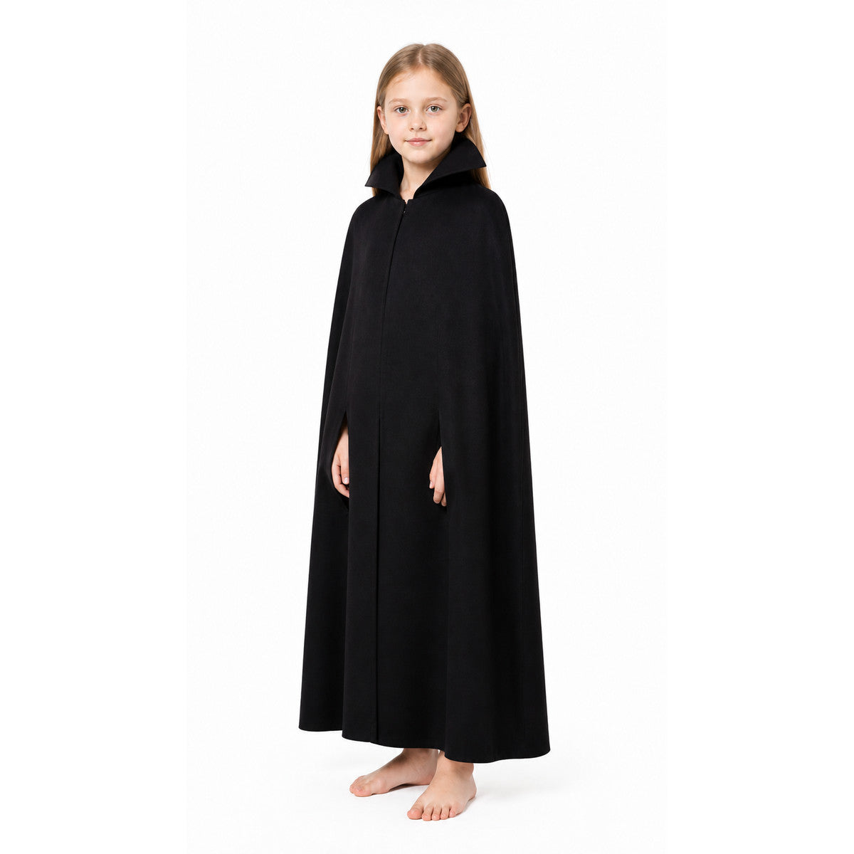 Black Vampire Cloak with High Collar Costume Capes detail
