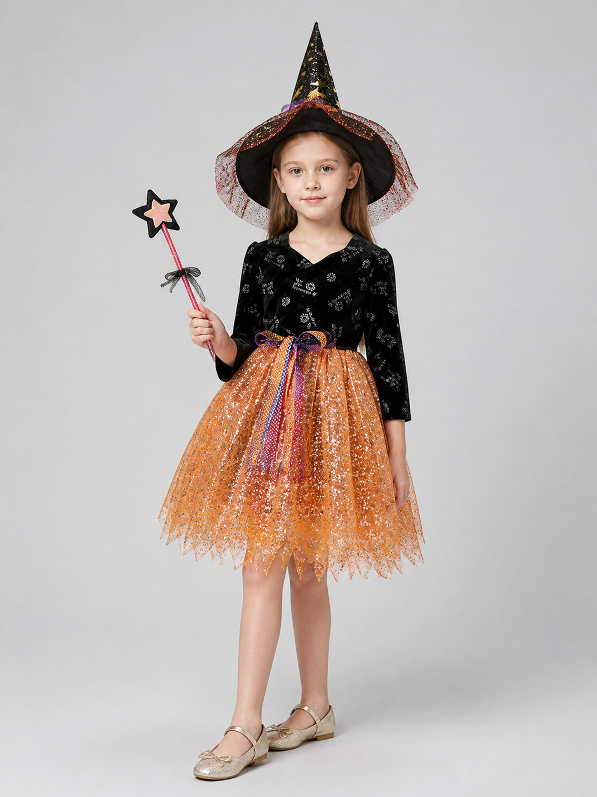 Carnival Costume with Dress, Hat, and Magic Wand Costume Dresses detail
