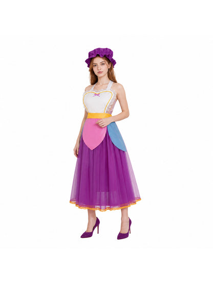 Cosplay Dress with Apron and Cap