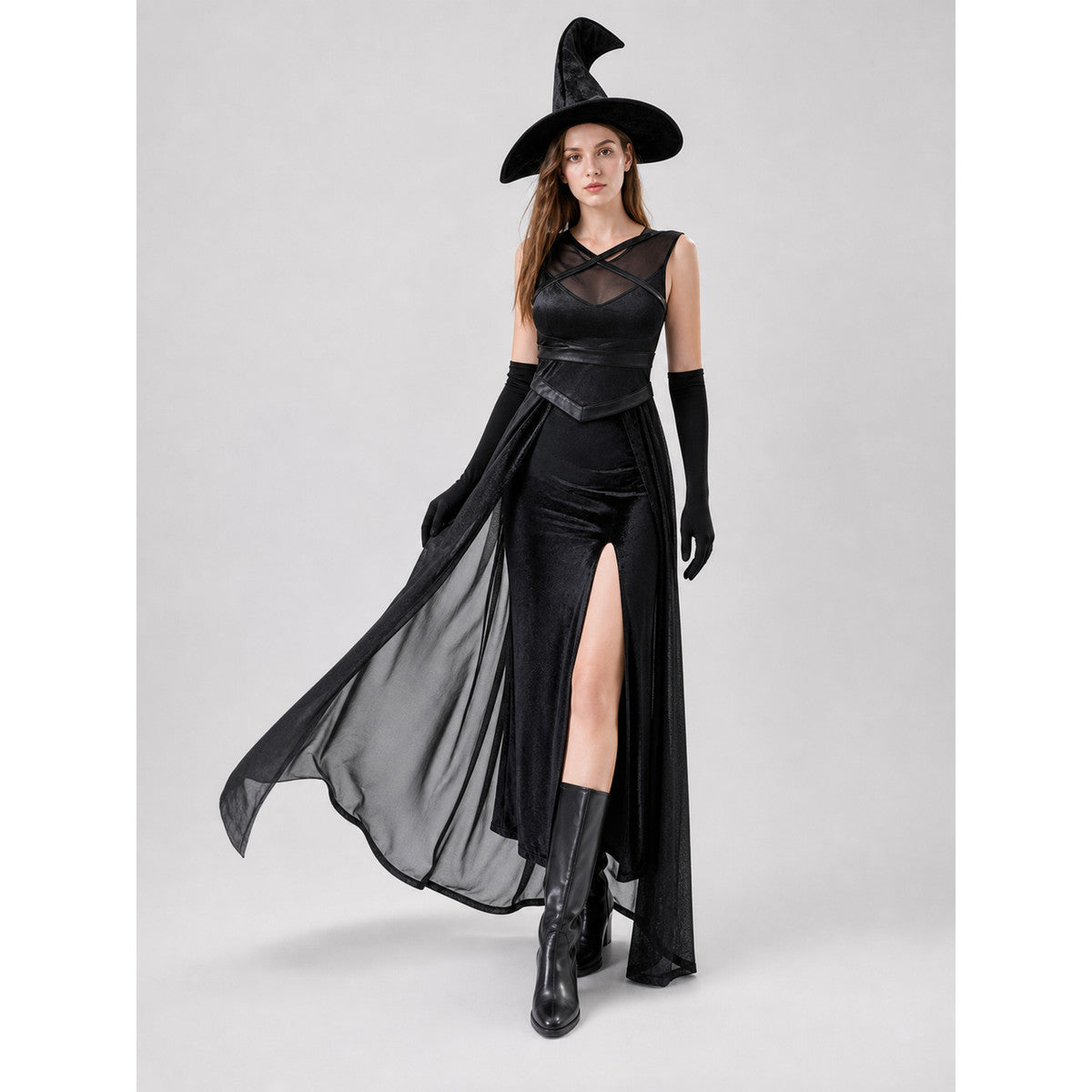 Halloween Costume: Dress, Hat, and Gloves