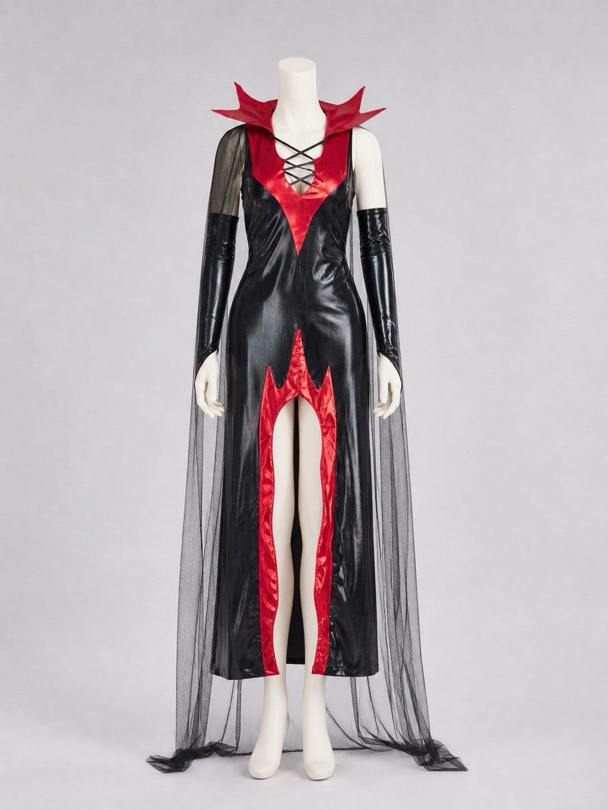 Black and Red Gothic Vampire Costume with Cape
