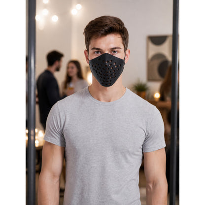 Black Carnival Mask for Halloween and Cosplay lifestyle view