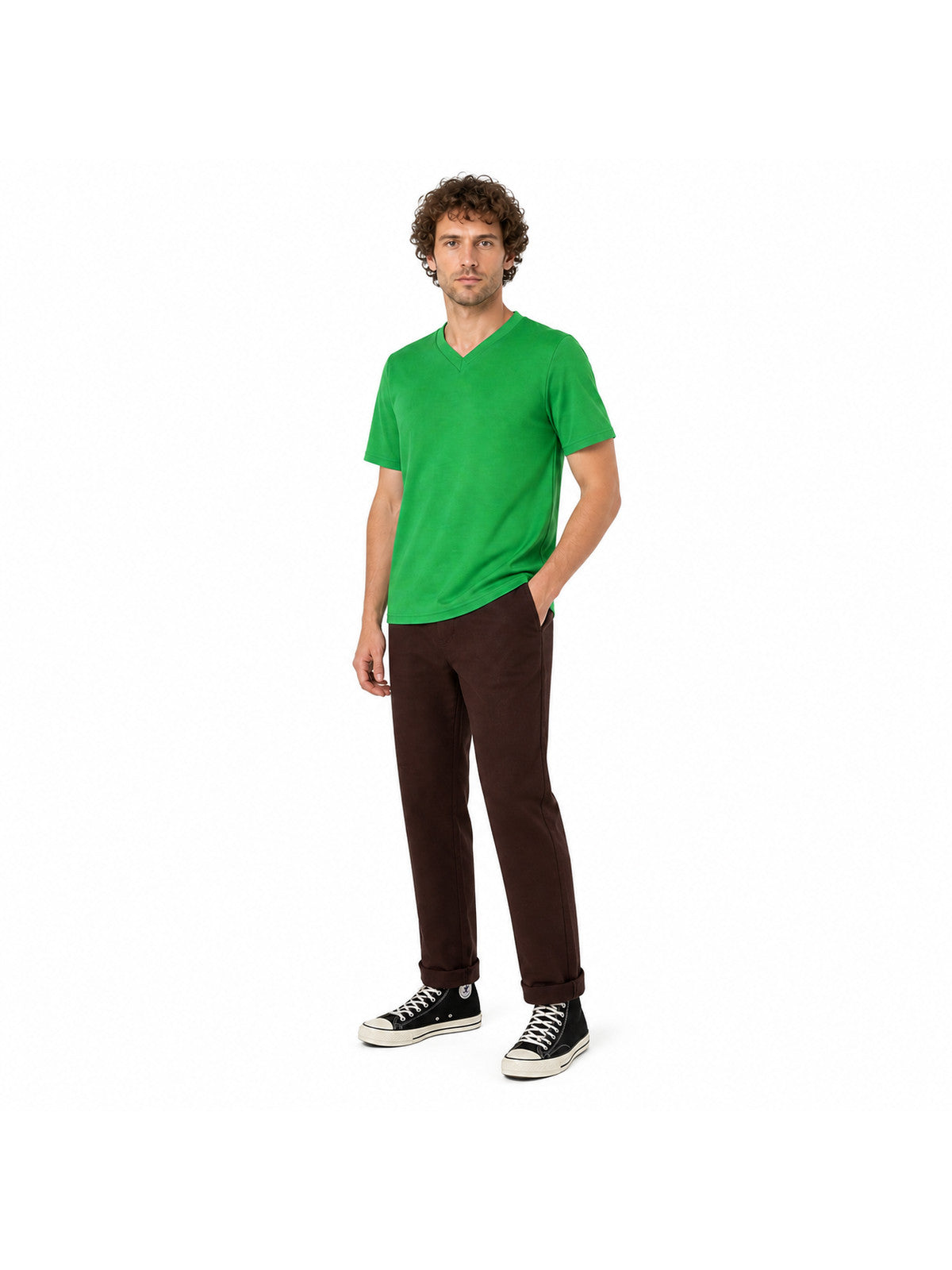 Cosplay Costume: Green Top and Brown Pants Costumes detail