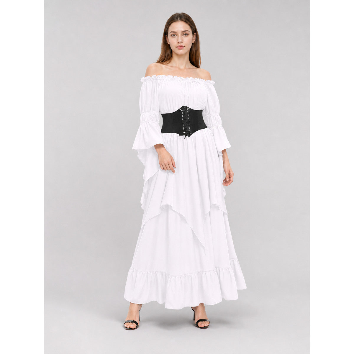 Medieval Maxi Dress with Corset Panel