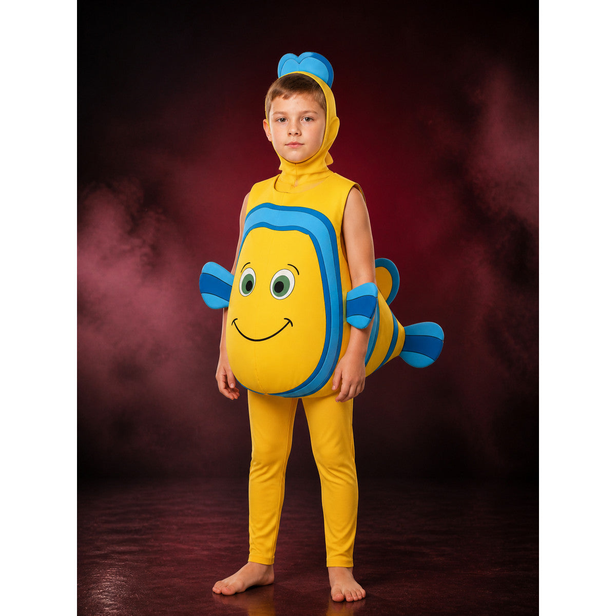 Kids Nemo Clownfish Costume Jumpsuit, Hooded Fish Design Halloween Outfit main product view