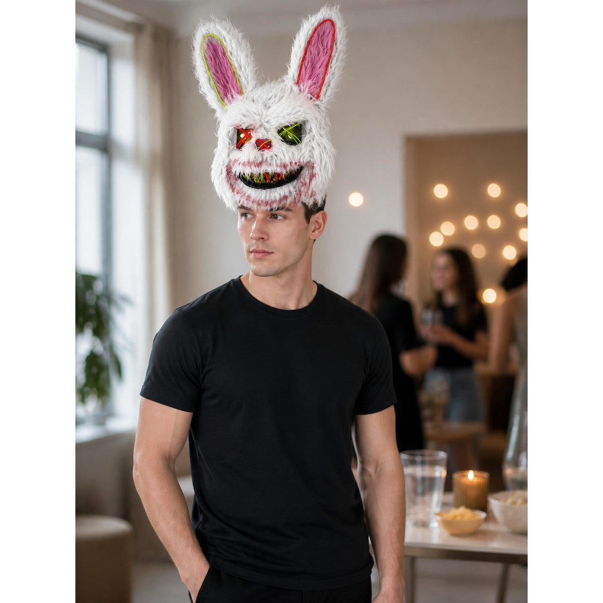 Scary Rabbit Halloween Carnival Headpiece lifestyle view
