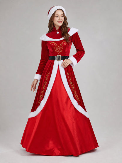 Red-and-White Christmas Character Costume with Hat