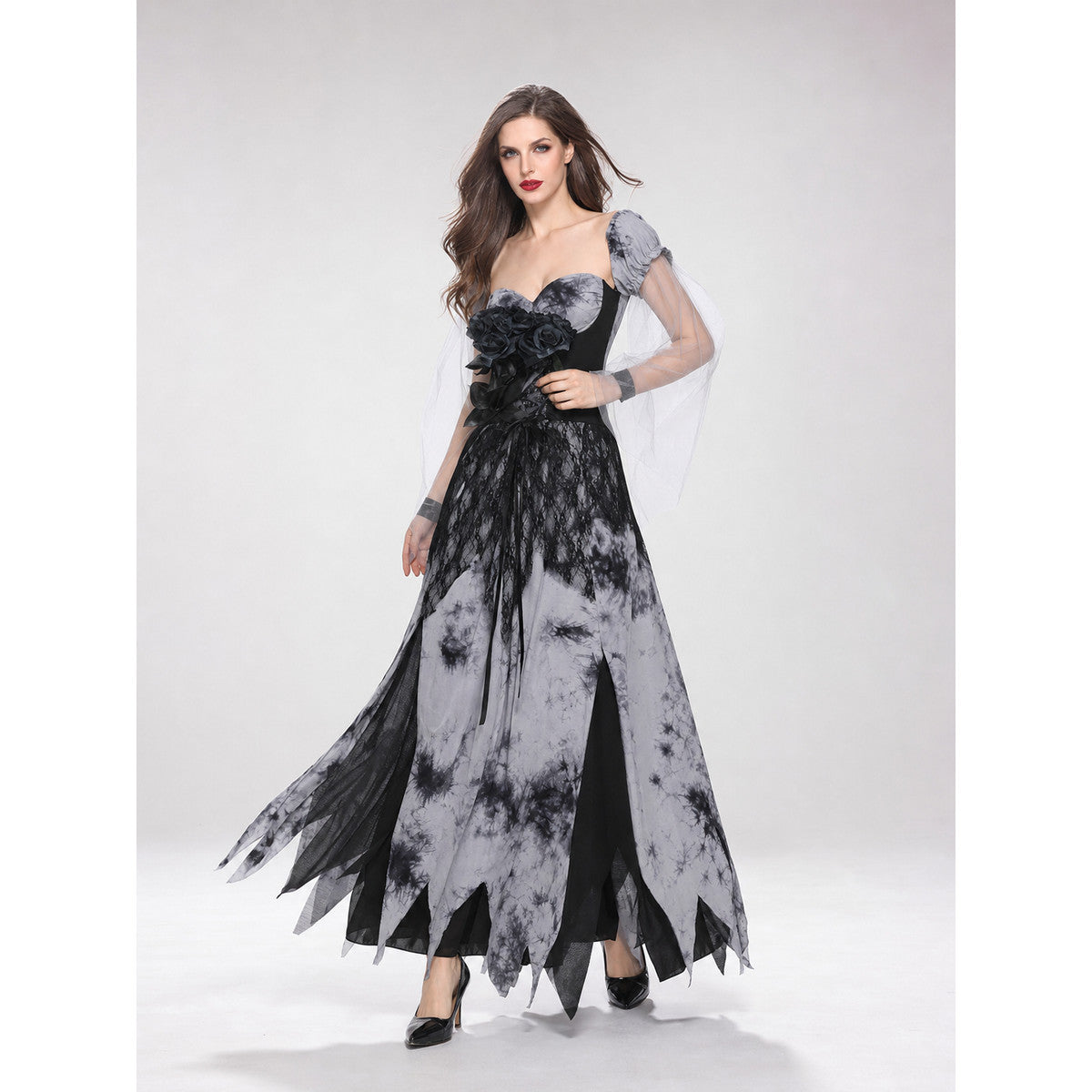 Cosplay costume dress with puff sleeves