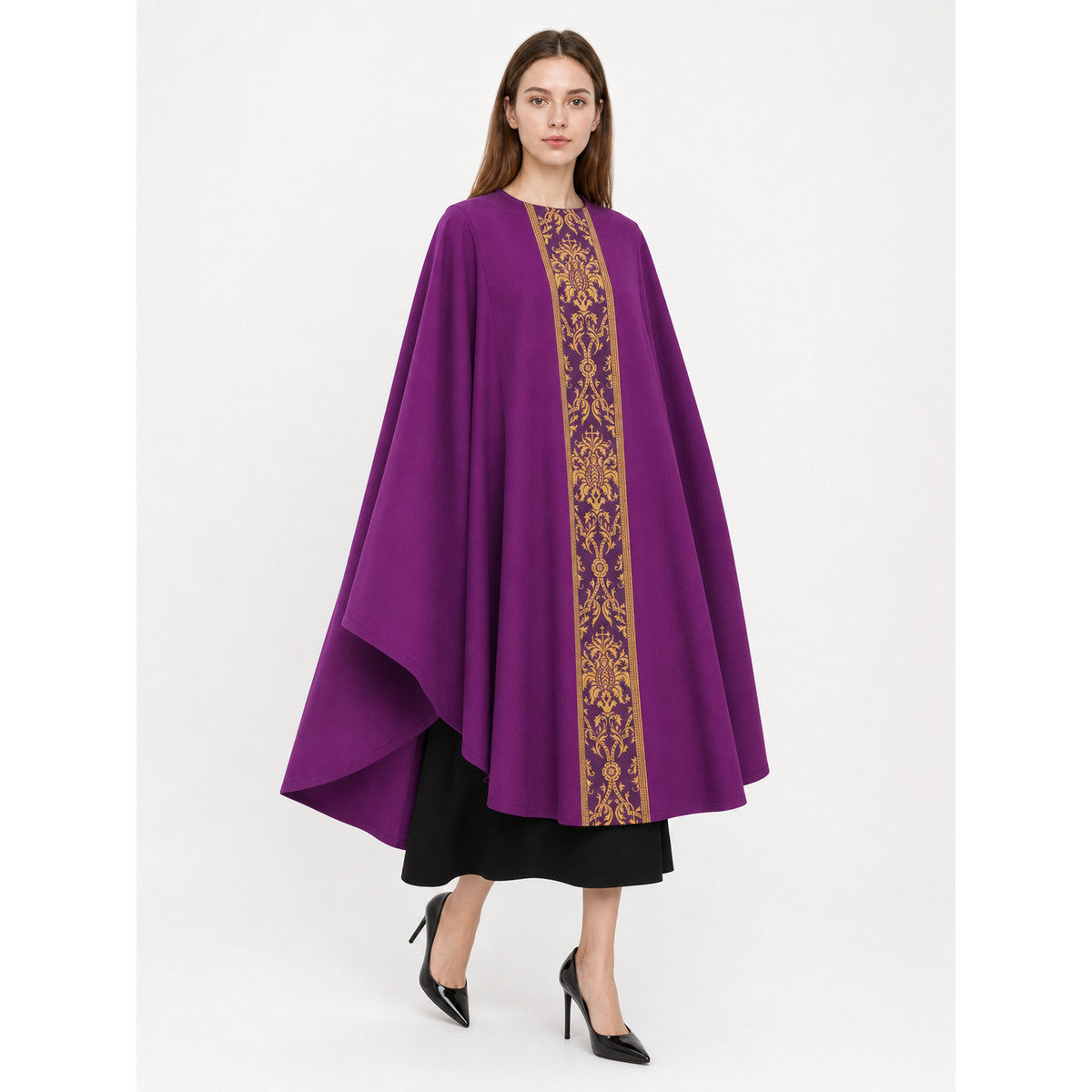 Purple Hooded Carnival Cloak lifestyle