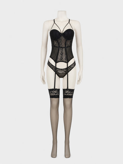 Erotic Lace and Sheer Mesh Bodysuit product detail