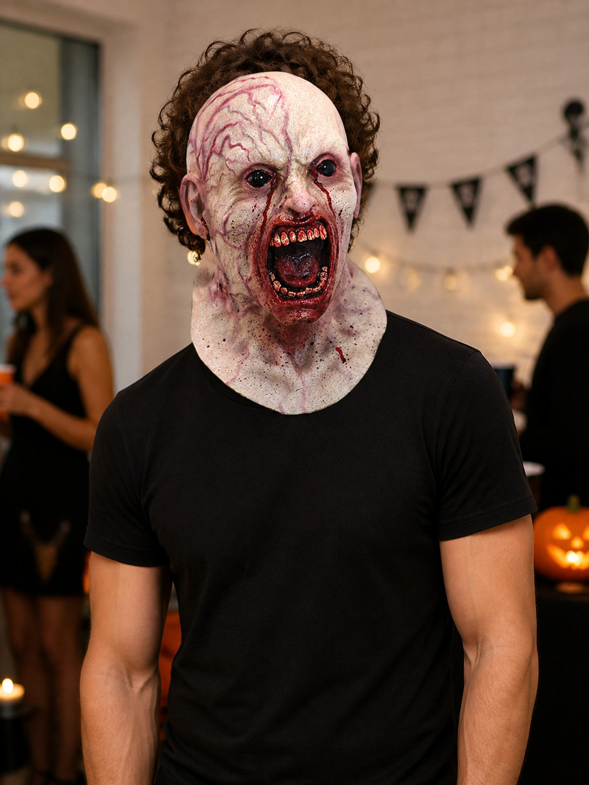 Zombie Carnival Mask with Bloody Marks lifestyle view
