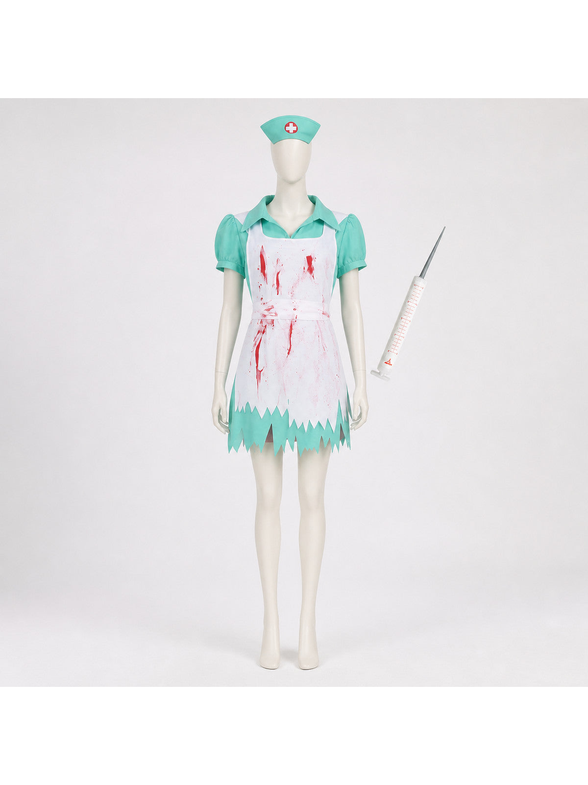 Medical Costume with Red Blood Spots for Halloween Costumes detail
