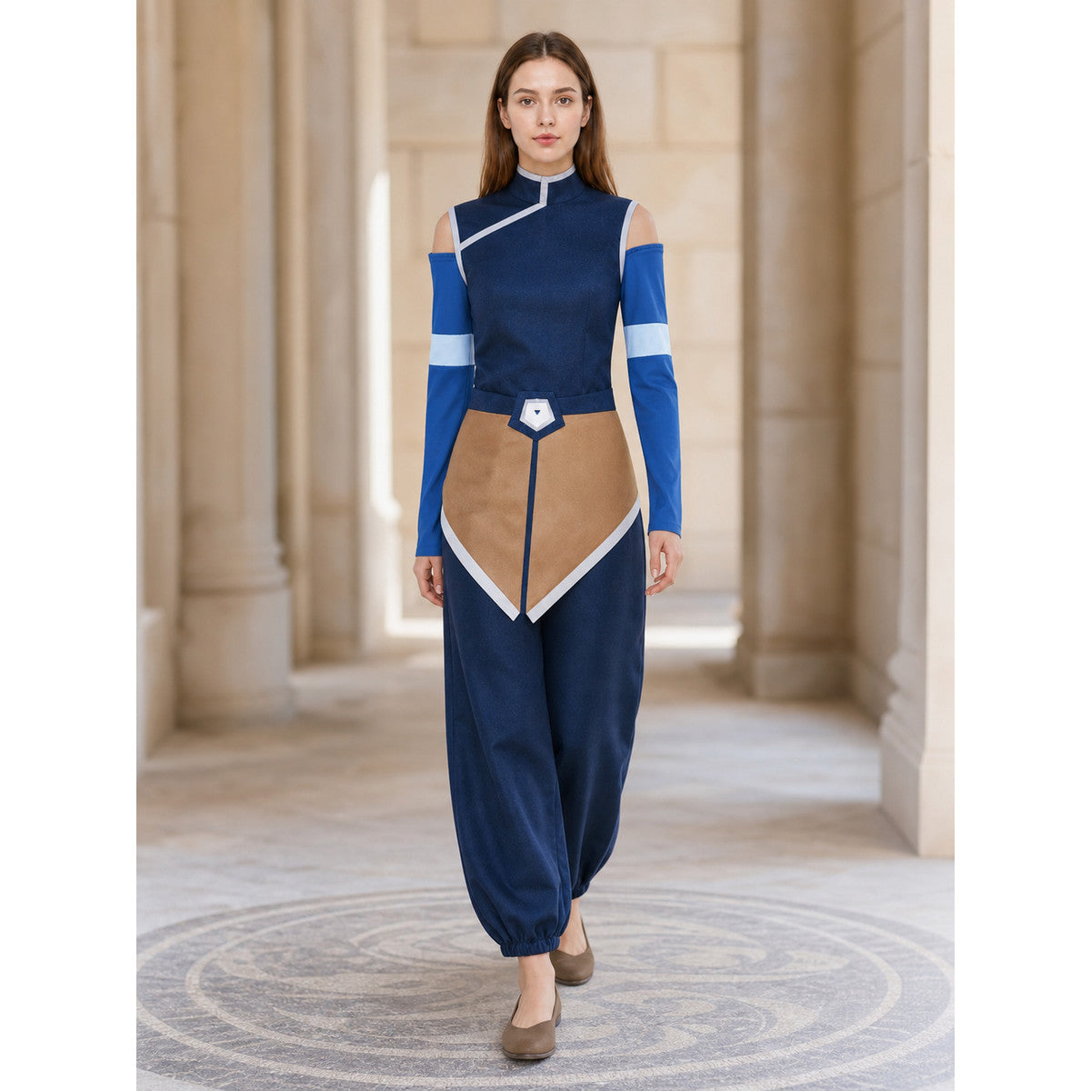 Avatar Zuko and Katara Cosplay Costume with Belt and Arm Guards lifestyle