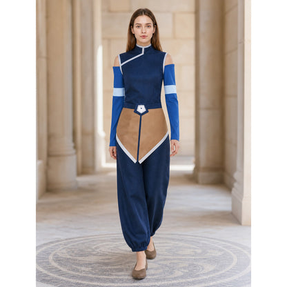 Avatar Zuko and Katara Cosplay Costume with Belt and Arm Guards lifestyle