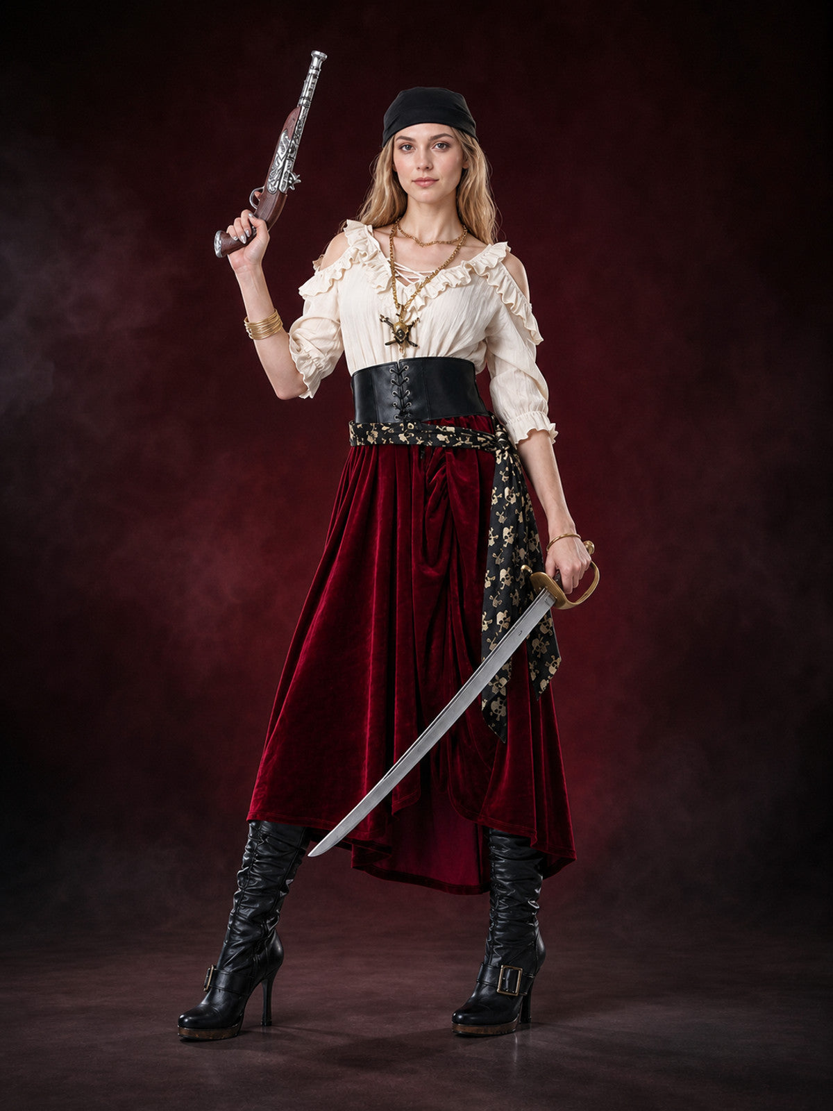 Pirate-Style Halloween Costume with Belt