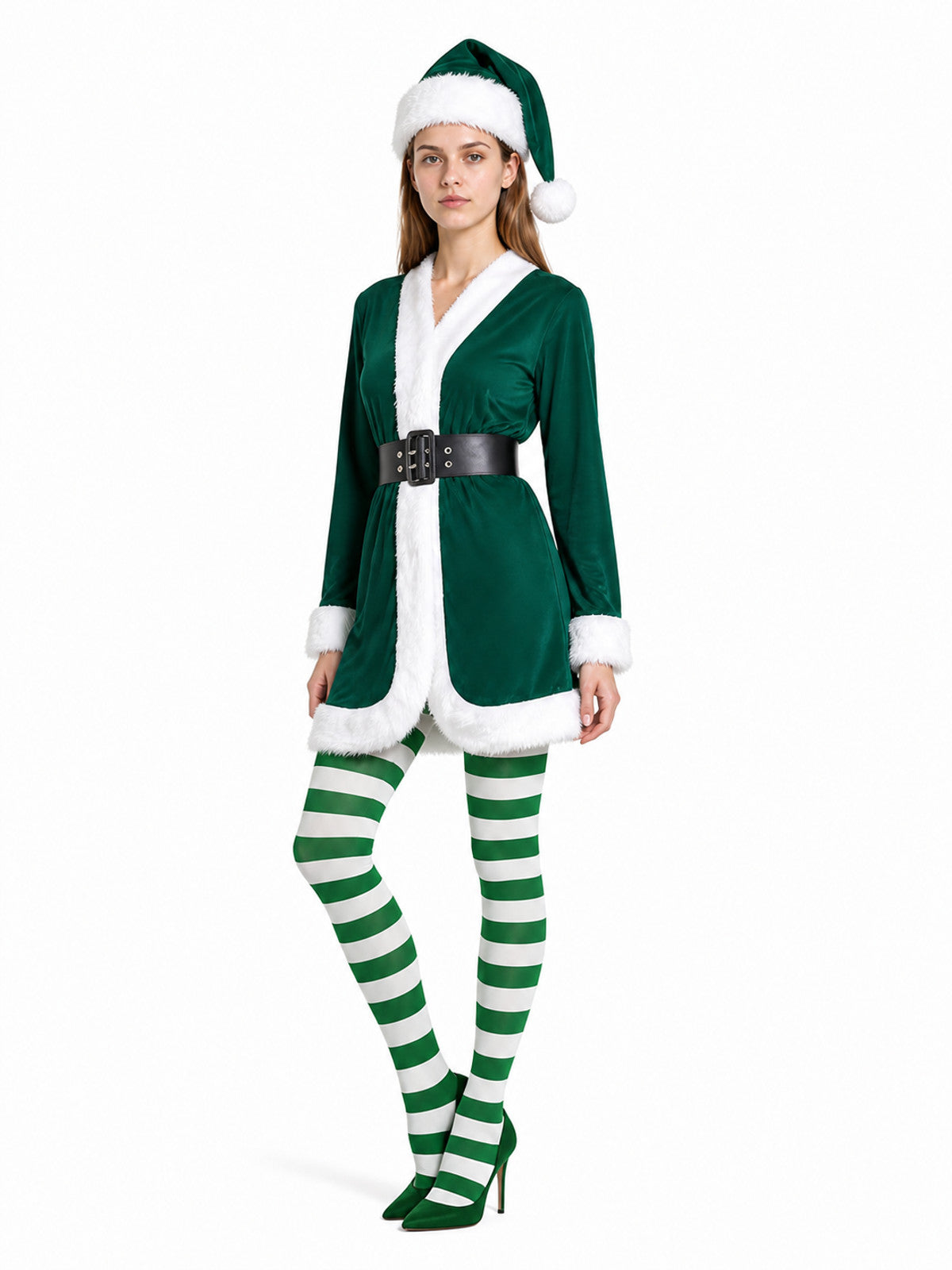 Carnival Costume with Tights, Hat, and Belt