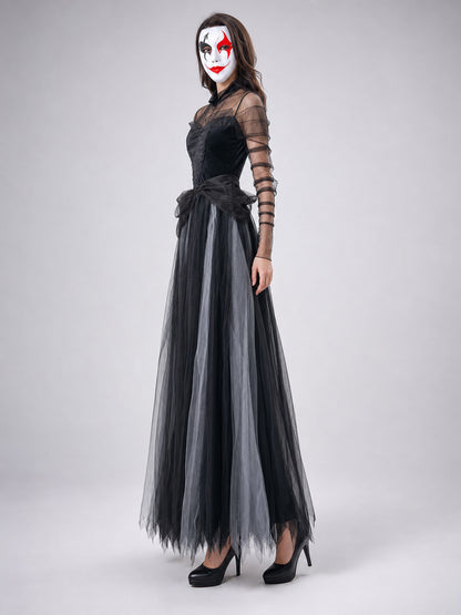 Long Gothic Dress for Halloween and Cosplay side view