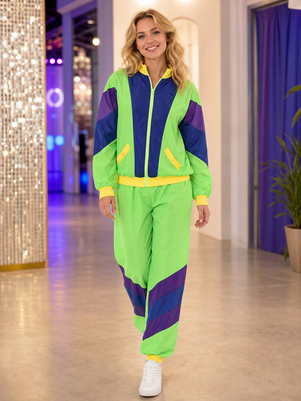 Retro Disco Costume with Jacket, Pants, and Headband