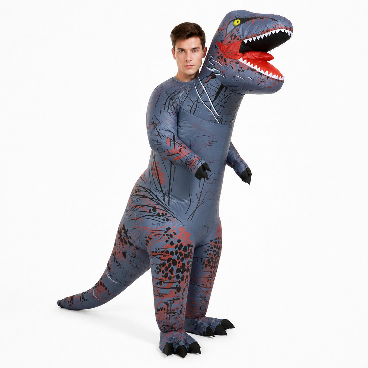 Gray-Blue Tyrannosaurus Costume with Tail for Halloween