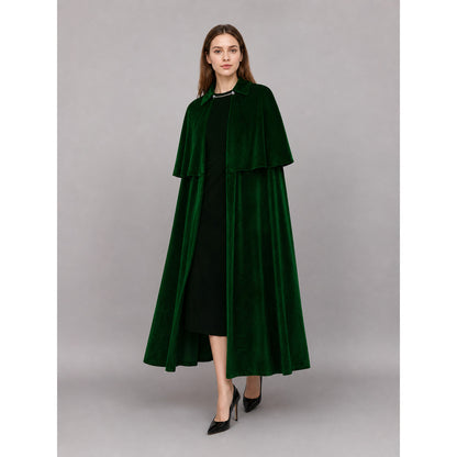 Long Green Carnival Cloak with Collar