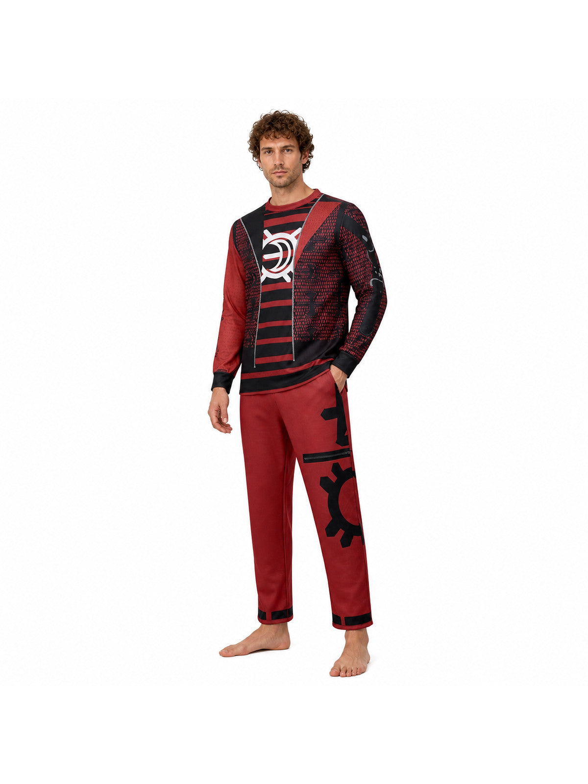 Children's Victor Costume, Red and Black, for Halloween Costumes detail