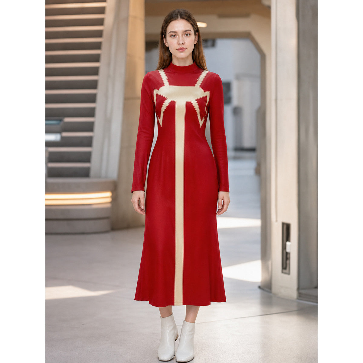 Madame Web Cosplay Costume: Red Dress