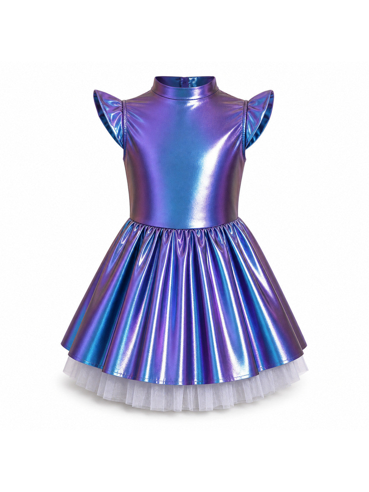 Children Girls Shiny Halloween Alien Cosplay Fancy Costume Space Robot Astronaut