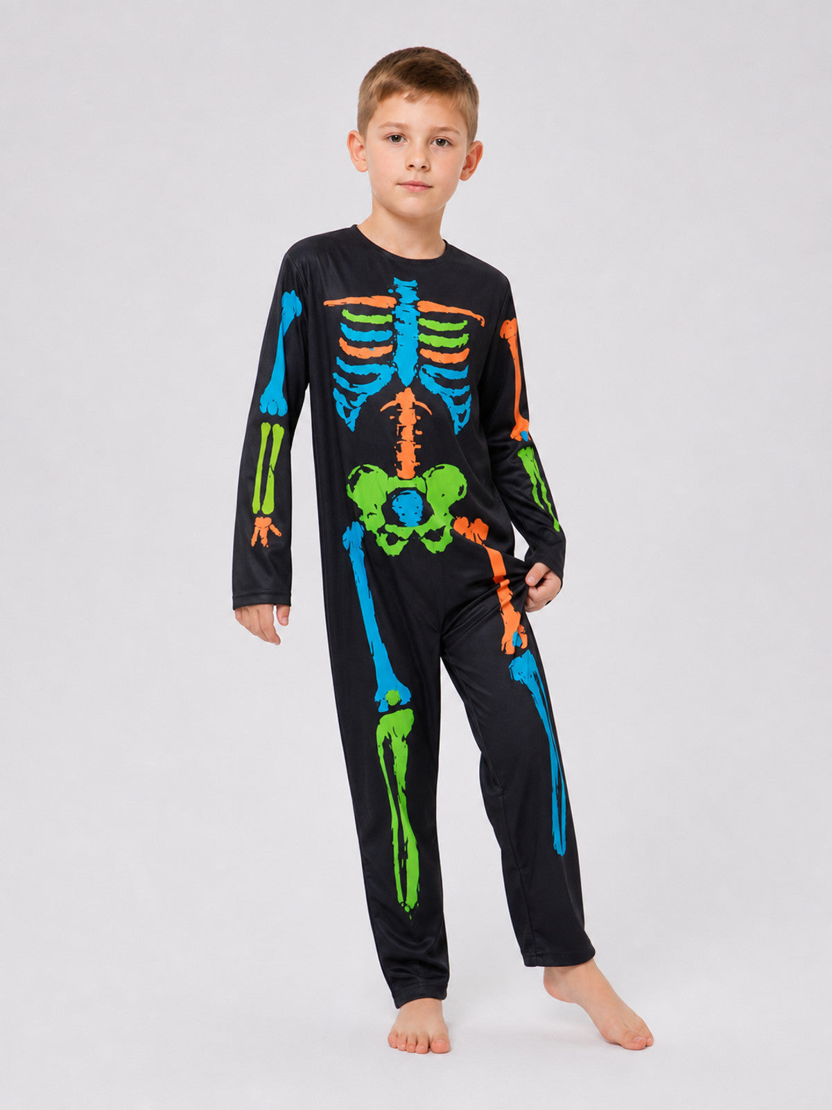 Children’s Skeleton Costume, Colorful Jumpsuit for Parties