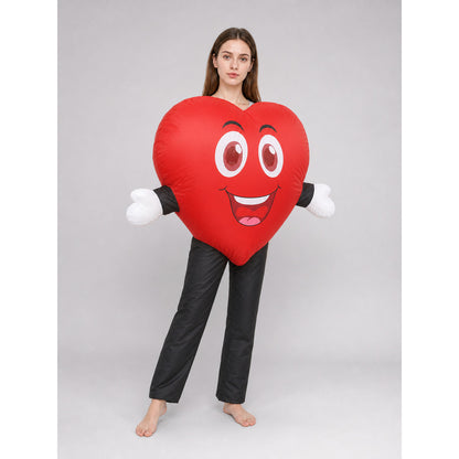Inflatable Smiley Heart Decoration on-model front view