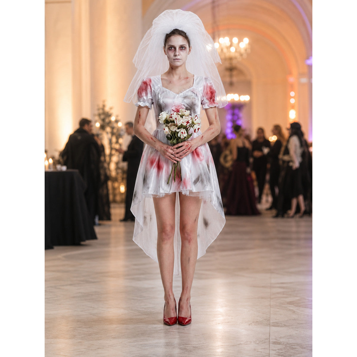 Stage Costume: White Dress with Blood Effect