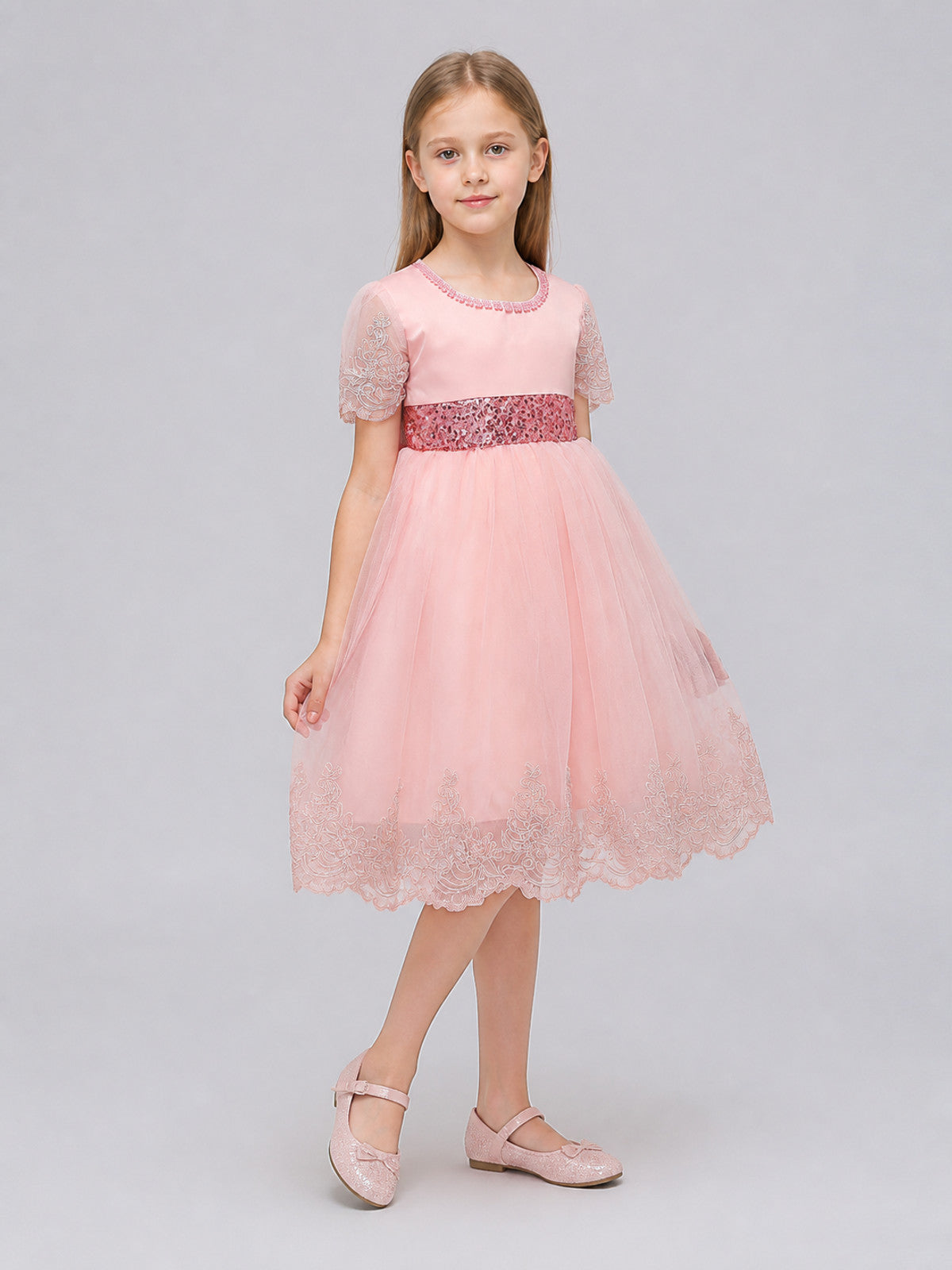 Princess Flower Girl Dress with Full Skirt for Weddings