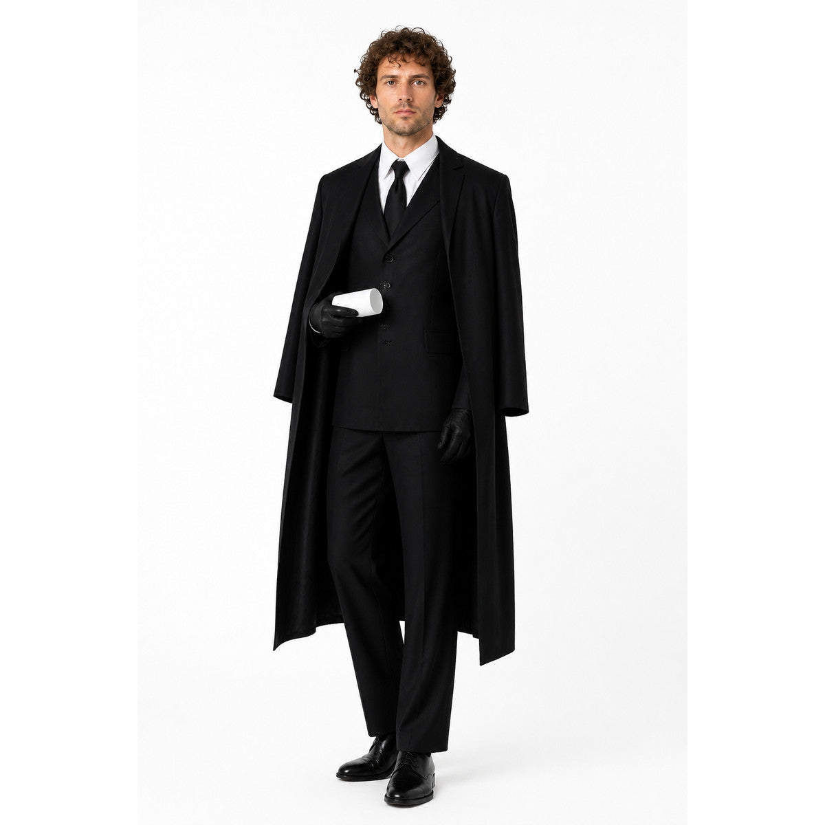 Dazai Cosplay Costume, Black Long Coat with Vest Costumes detail